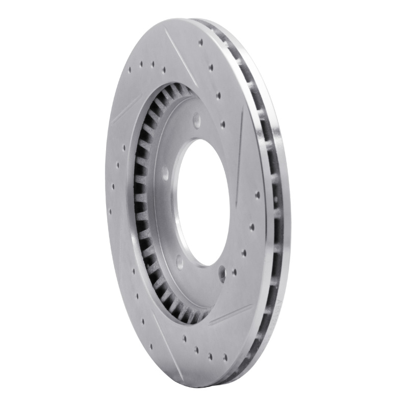 Chevrolet Tracker Brake Rotor (1) - Front Left - R1 Concepts - Drilled & Slotted - Silver - `99-`08